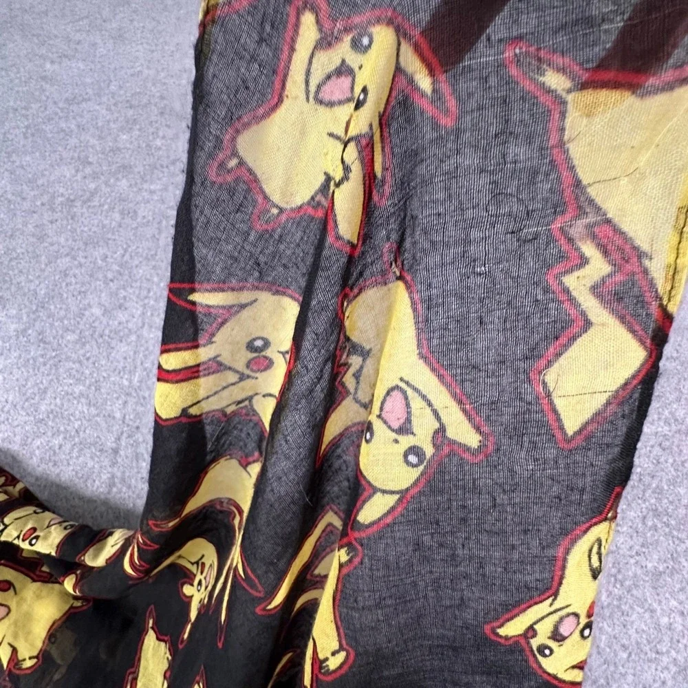 Pokemon Pikachu Scarf One Size Black Unisex Polyester Gauze Wrap 72x42